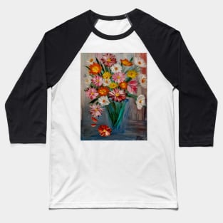 some mixed color carnation in metallic vase Baseball T-Shirt